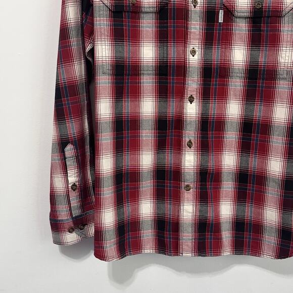 Carhartt Mens Relaxed Fit Shirt XL Red Gray Plaid Button Front Work Casual NEW - Picture 4 of 9